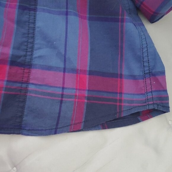 Cottagecore Garage Plaid Purple/Blue Cotton Long Sleeved Shirt- XS - Picture 11 of 12